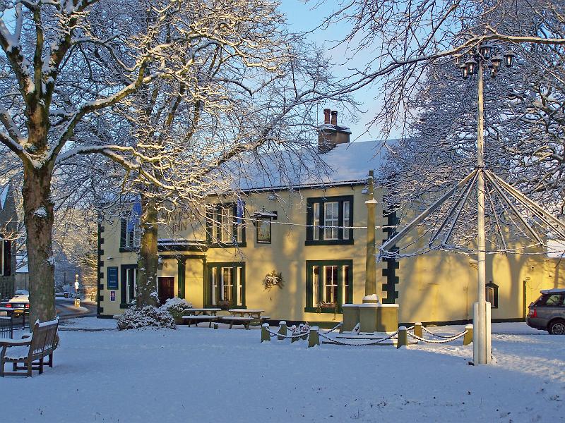Snow 2 - Dec 2008.JPG - "Maypole Green & Inn"  - by Ron Allen In the snow fall of mid December 2008
